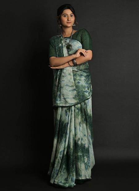Dark Green Colour Rihana Prism 2 Fancy Party Wear Stylish Designer Saree Collection 5106